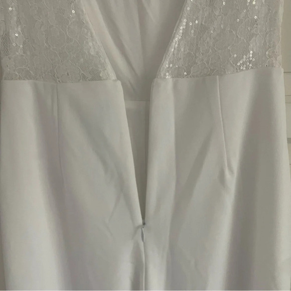 New! Lulus Romantic Inclinations Lace Backless Wide-Leg Jumpsuit 33103 - Picture 7 of 10